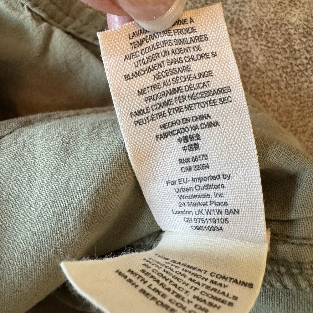 Free People Too Cool Military‎ Utility Mini Skirt Olive Zip Front Festival 6